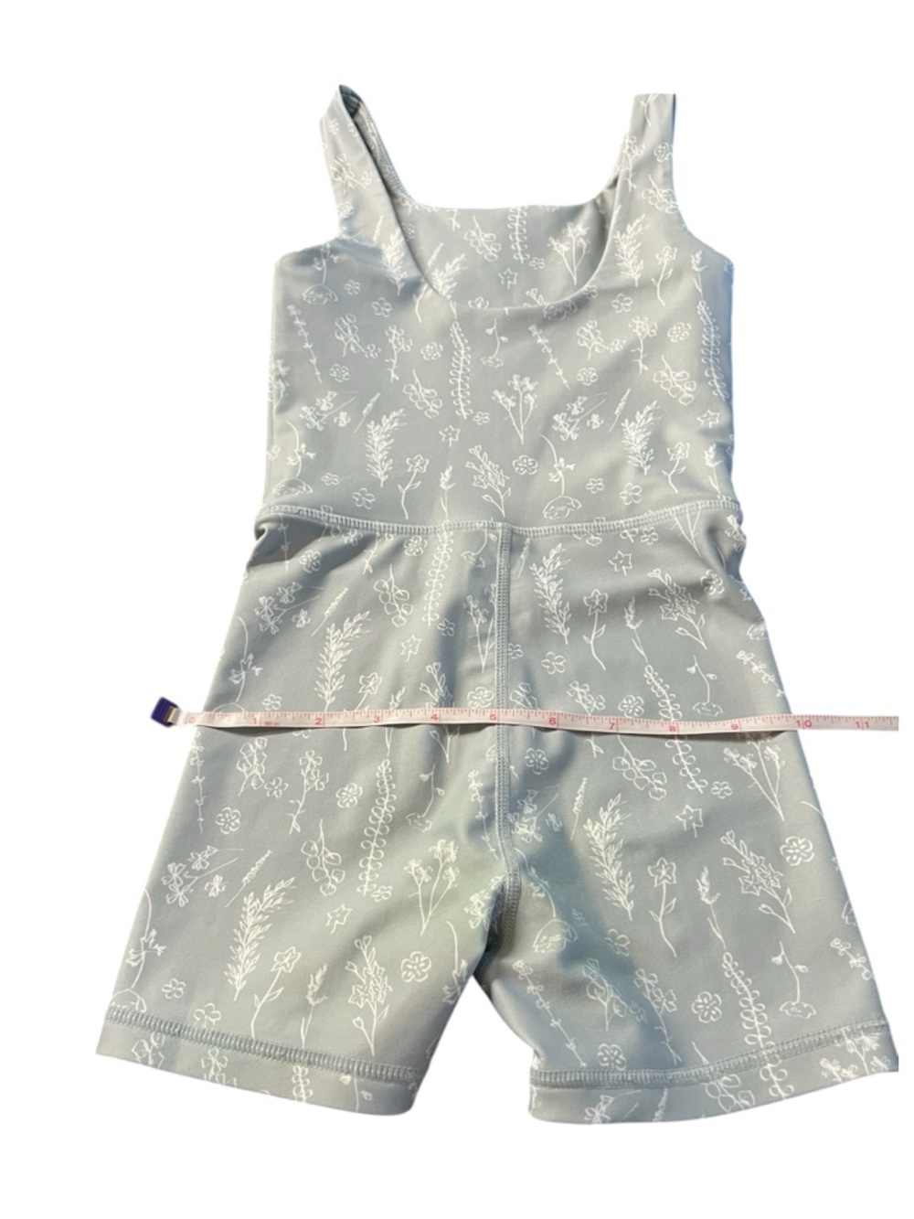 Tullabee Girls Sage Green Floral Tank Bike Romper Size 5-6T - Picture 6 of 9